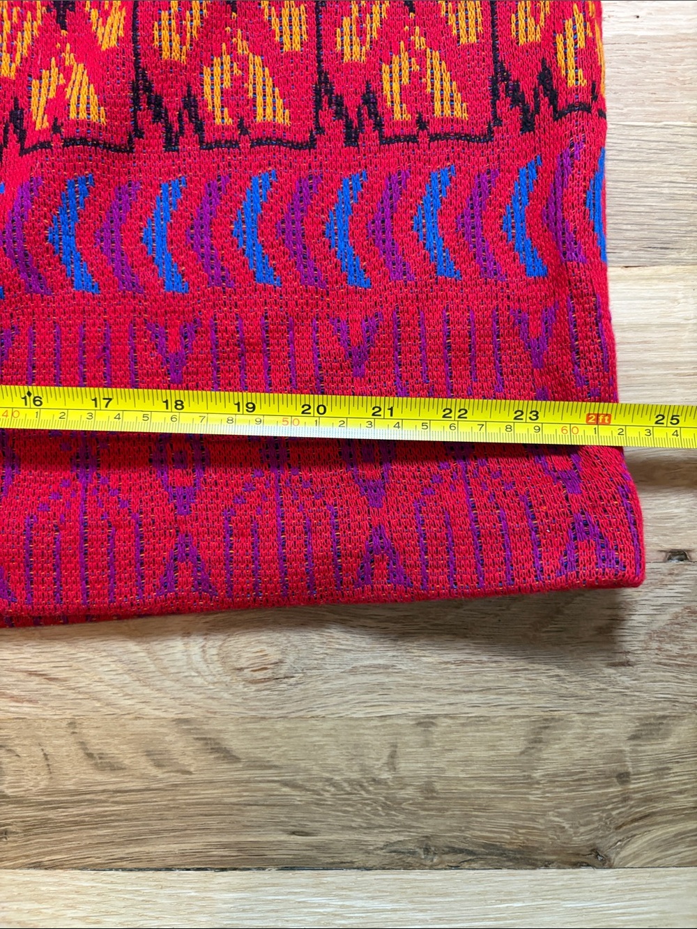 Vibrant Red Patterned Knit Maxi Skirt - Picture 8 of 13